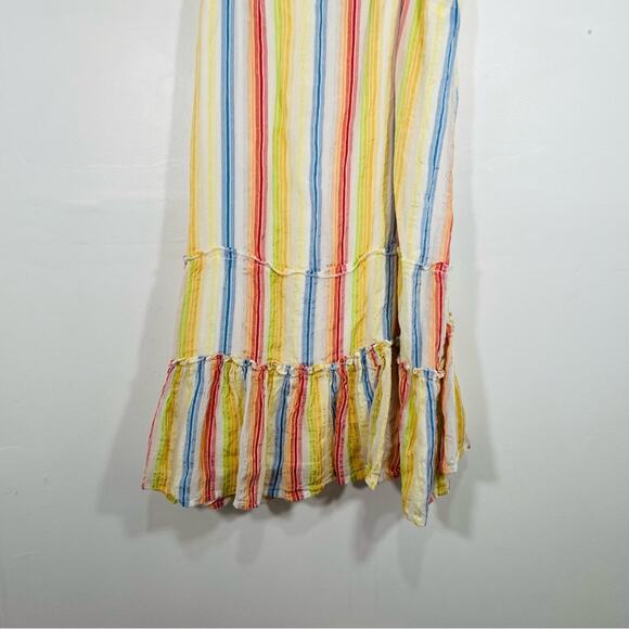 Suboo Playhouse Mini Multicolor Stripe Shoulder Tie Tiered Mini Dress Small - Picture 6 of 11